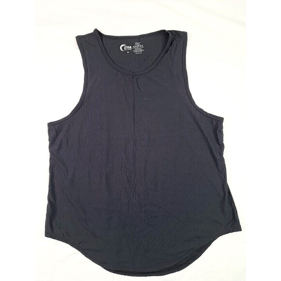 ZYIA Active Racerback Tank Black Silky Ribbed Athletic Running Yoga Gym SZ XL - Picture 1 of 6